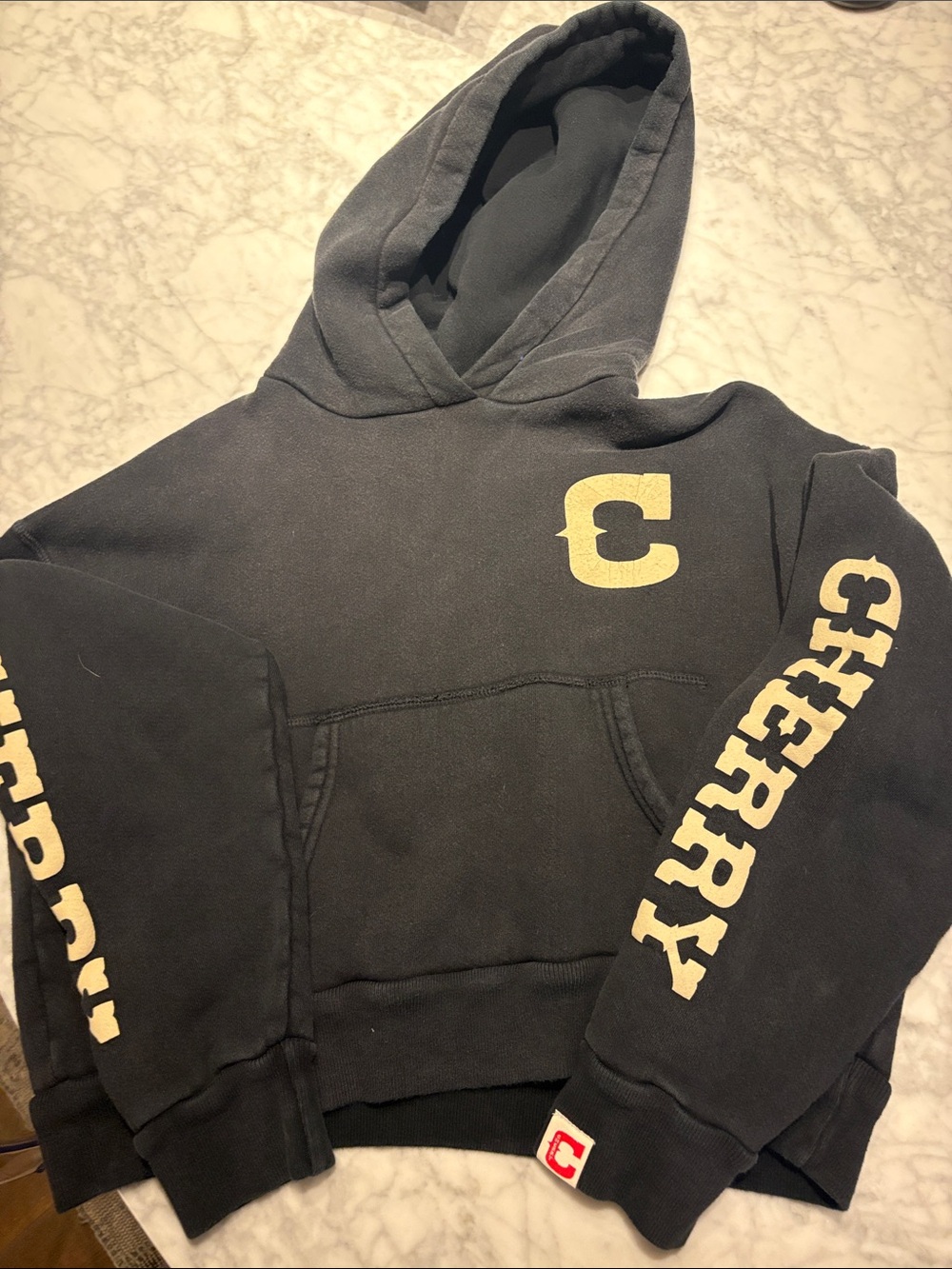 Cherry LA Black Hoodie with Gold Lettering